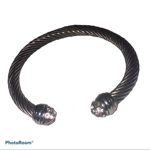 Fashion silver hinge cuff  bracelet with rhinestone